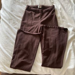 aritzia posie brown wide leg pants
